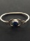 Old Pawn Mexico Sterling Silver Wire Bangle Bracelet w/ Sodalite Center - 27 grams
