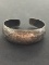 Hand Decorated Sterling Silver Antique Cuff Bracelet