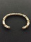 Heavy Hand Made Gold-Tone Sterling Silver Cuff Bracelet - 30 grams