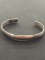 Rustic Hand Crafted Dome Sterling Silver Cuff Bracelet - 20 grams