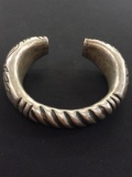 Large Sterling Silver Cuff Bracelet w/ 