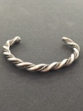 Handmade Sterling Silver Twisted Cuff Bracelet - 28 grams