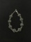 Old Pawn Native American 8' Sterling Silver Bracelet w/ Cabachon Adventurine Gemstones