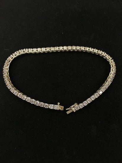 Classic 8" Sterling Silver Rhinestone Tennis Bracelet