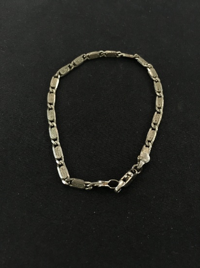 Figaro 8" Sterling Silver Link Bracelet
