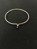 Hand Made Sterling Silver Wire Wrap Bypass Bangle Bracelet