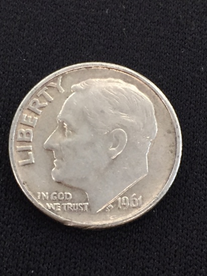 1961 United States Roosevelt Dime - 90% Silver Coin