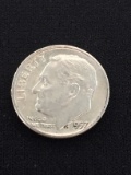 1957-D United States Roosevelt Dime - 90% Silver Coin