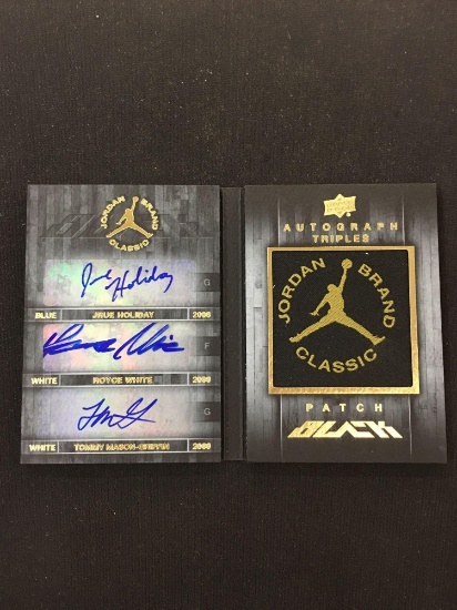 2013-14 UD Black Jordan Triple Autograph - Jrue Holiday & Royce White & Tommy Mason-Griffin