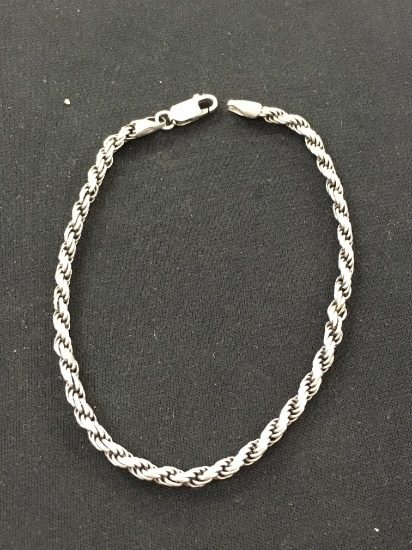 Sterling Silver 8" Rope Link Bracelet