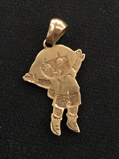 Gold-Tone "Happy Girl" Sterling Silver Pendant