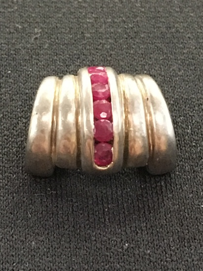 Thai Made Sterling Silver Channel Set Ruby Slide