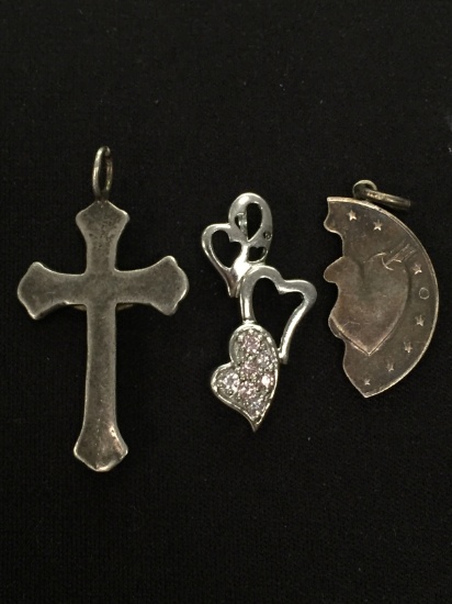 3 Sterling Silver Pendants