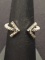 Sterling Silver & Blue Diamond Arrow Ring Band - Size 7.5