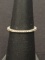 Diamond Lined Sterling Silver Ring Band - Size 5.75