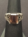Smoky Quartz Sterling Silver Ring - Size 6