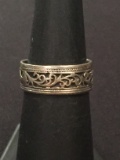 Bali Scroll Sterling Silver Ring Band - Size 6.5
