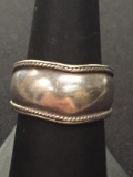Designer NF Sterling Silver Wide Ring Band - Size 9