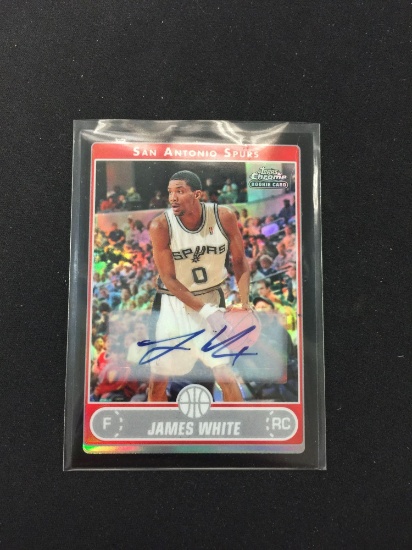 2006-07 Topps Chrome Black Refractor James White Rookie Autograph Card