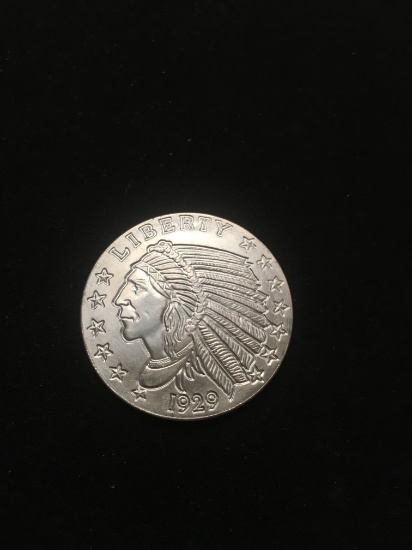 1 Troy Ounce .999 Fine Silver 1929 Indian Head Style Silver Bullion Round Coin