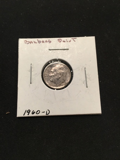 1960-D United States Roosevelt Silver Dime - 90% Silver Coin