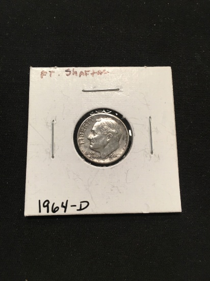 1964-D United States Roosevelt Silver Dime - 90% Silver Coin