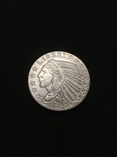 1 Troy Ounce .999 Fine Silver 1929 Indian Head Style Silver Bullion Round Coin