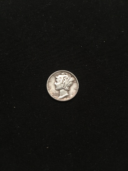 1943 United States Mercury Silver Dime - 90% Silver Coin