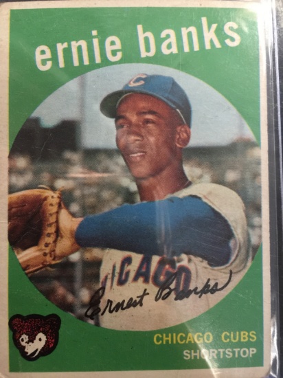 1959 Topps #350 Ernie Banks Cubs Vintage Baseball Card