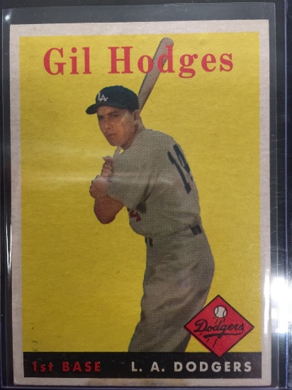 1958 Topps #162 Gil Hodges Dodgers Vintage Baseball Card