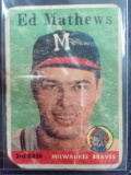 1958 Topps #440 Ed Mathews Braves Vintage Baseball Card