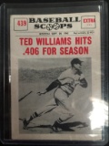 1961 NU-Card Scoops #439 Ted Williams Red Sox Vintage Baseball Card - RARE