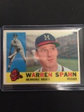 1960 Topps #445 Warren Spahn Braves Vintage Baseball Card
