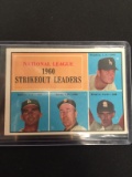 1961 Topps #49 NL Strikeout Leaders - Sandy Koufax Vintage Baseball Card