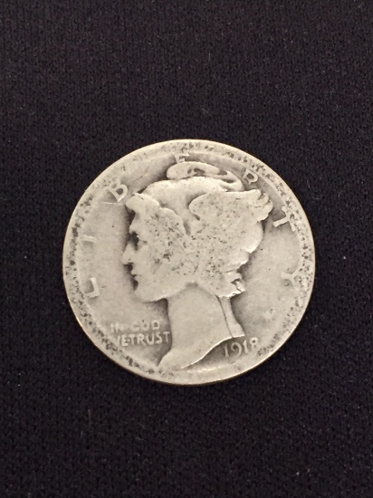 1918-United States Mercury Dime - 90% Silver Coin