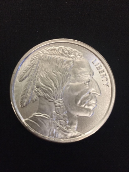 1-Troy Ounce .999 Fine Silver United States Indian Head Buffalo Bullion Round