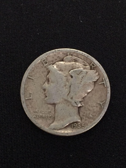 1935-S United States Mercury Silver Dime - 90% Silver Coin