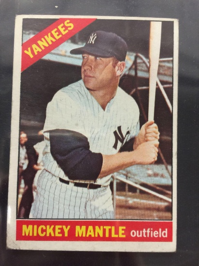 1966 Topps #50 Mickey Mantle Yankees Vintage Baseball Card