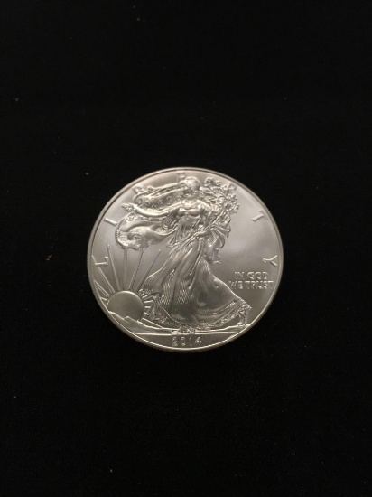 1-Troy Ounce .999 Fine Silver 2014-United States Silver Eagle Bullion Bar