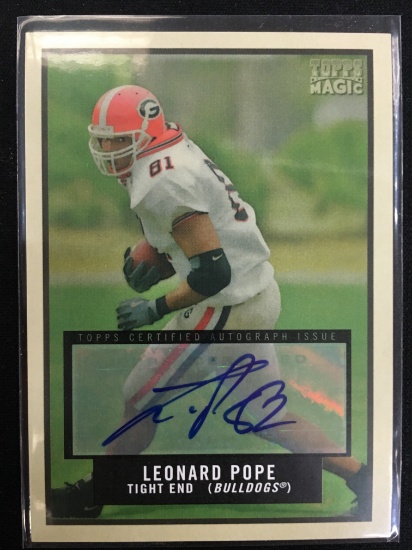 2009 Topps Magic Leonard Pope Rookie Autograph Football Card