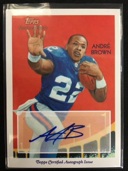 2009 Topps National Chicle Andre Brown Giants Rookie Autograph Football Card