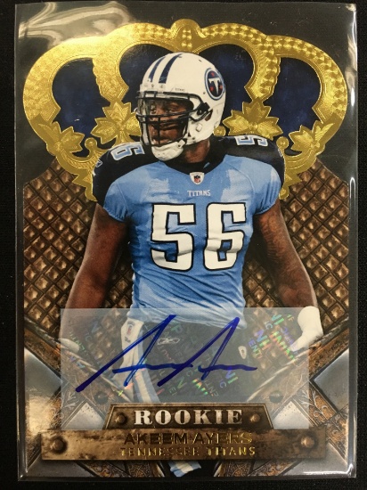2011 Crown Royale Akeem Ayers Titans Rookie Autograph Football Card