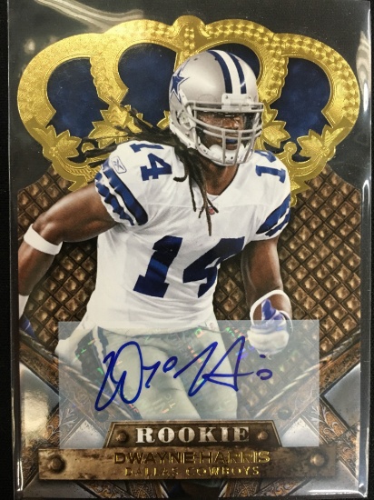 2011 Crown Royale Dwayne Harris Cowboys Rookie Autograph Football Card