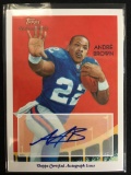 2009 Topps National Chicle Andre Brown Giants Rookie Autograph Football Card