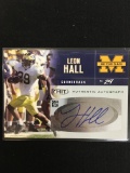 2007 Sage Hit Leon Hall Bengals Michigan Rookie Autograph Football Card