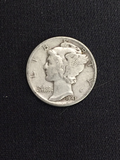 1943 United States Mercury Dime - 90% Silver Coin