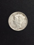 1942 United States Mercury Dime - 90% Silver Coin