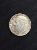 1958-D United States Roosevelt Dime - 90% Silver Coin