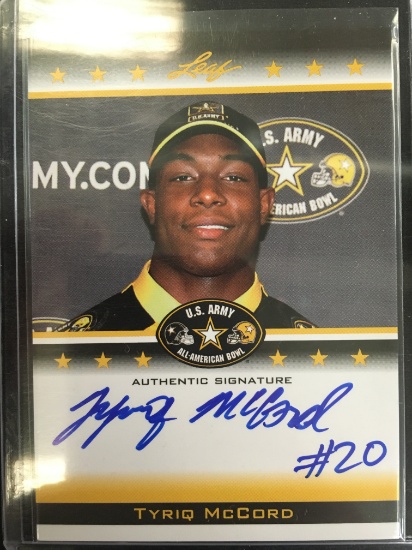 2012 Leaf US Army All-American Bowl Tyriq McCord Rookie Autograph Football Card /125