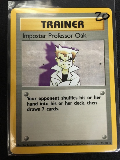 Pokemon Trainer Imposter Professor Oak Base Set Card 73/102